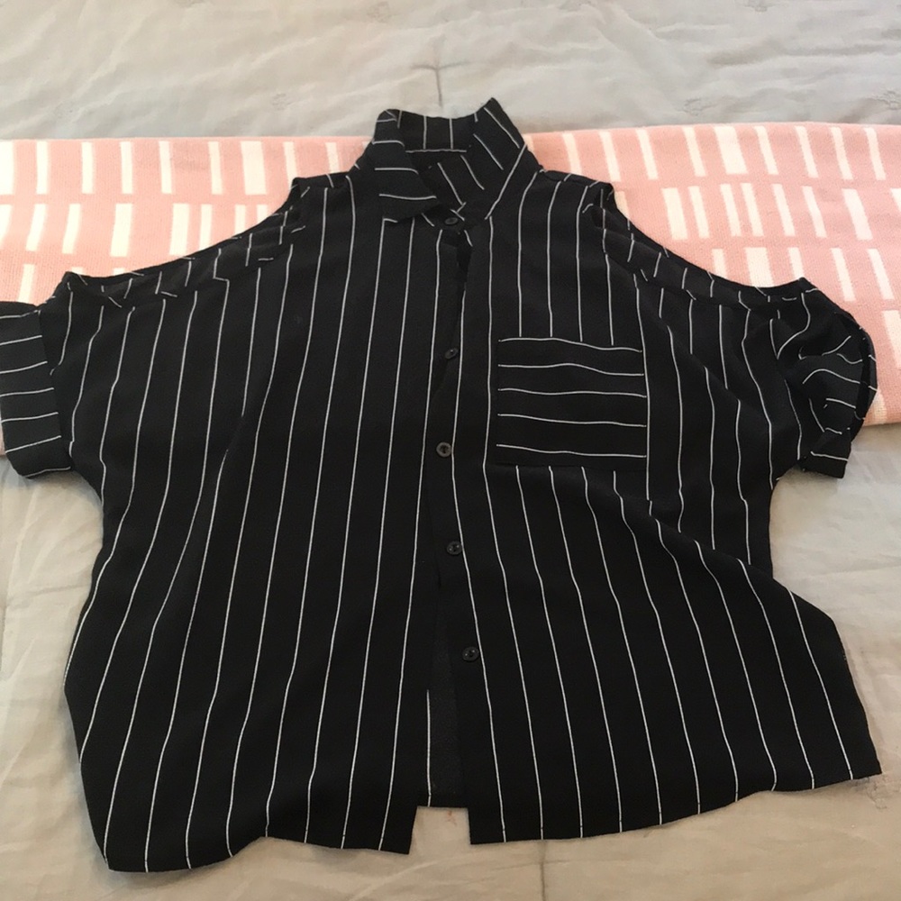 Black and white blouse